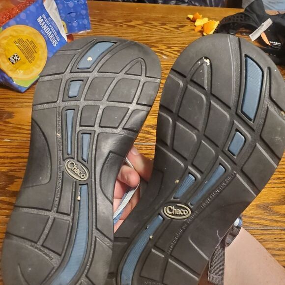 Chaco blue&black slide on sandals sz 6 - Picture 6 of 6